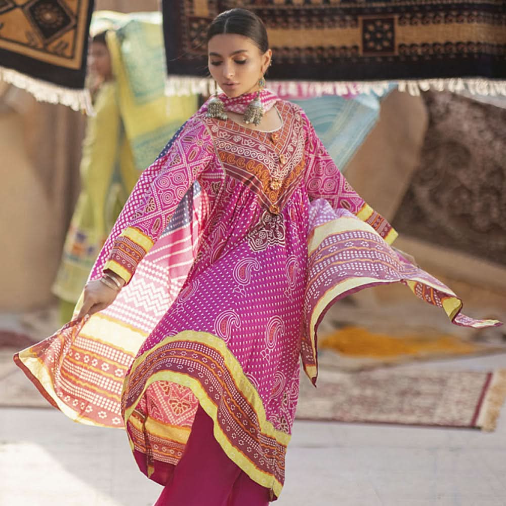 Monsoon Printed Lawn Unstitched 3Pcs Suit V1 - B3, Women, 3Pcs Shalwar Suit, Al-Zohaib Textiles, Chase Value