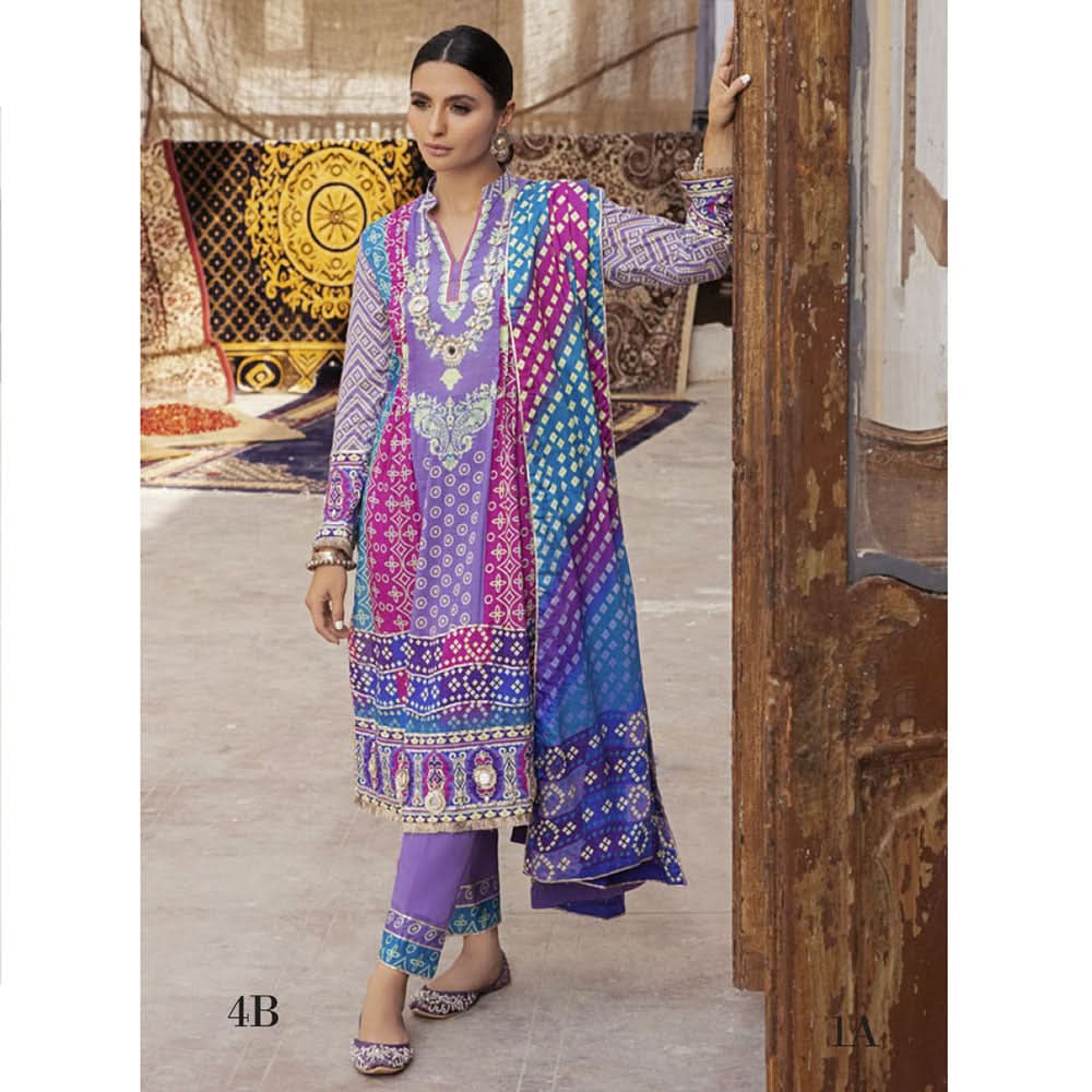 Monsoon Printed Lawn Unstitched 3Pcs Suit V1 - B4, Women, 3Pcs Shalwar Suit, Al-Zohaib Textiles, Chase Value