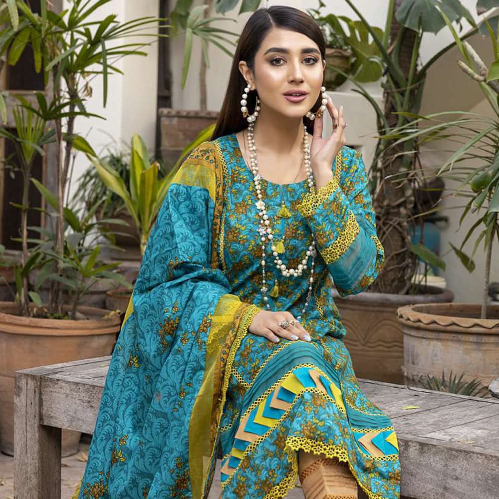Monsoon Printed Lawn Un-Stitched 3Pcs Suit - 2, Women, 3Pcs Shalwar Suit, Al-Zohaib Textiles, Chase Value