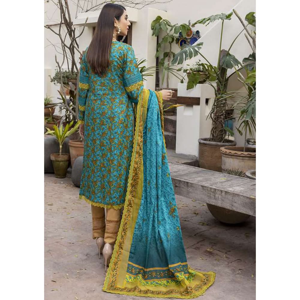 Monsoon Printed Lawn Un-Stitched 3Pcs Suit - 2, Women, 3Pcs Shalwar Suit, Al-Zohaib Textiles, Chase Value