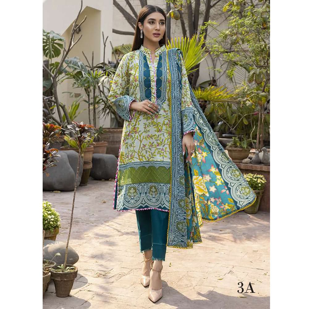 Monsoon Printed Lawn Un-Stitched 3Pcs Suit - 3, Women, 3Pcs Shalwar Suit, Al-Zohaib Textiles, Chase Value