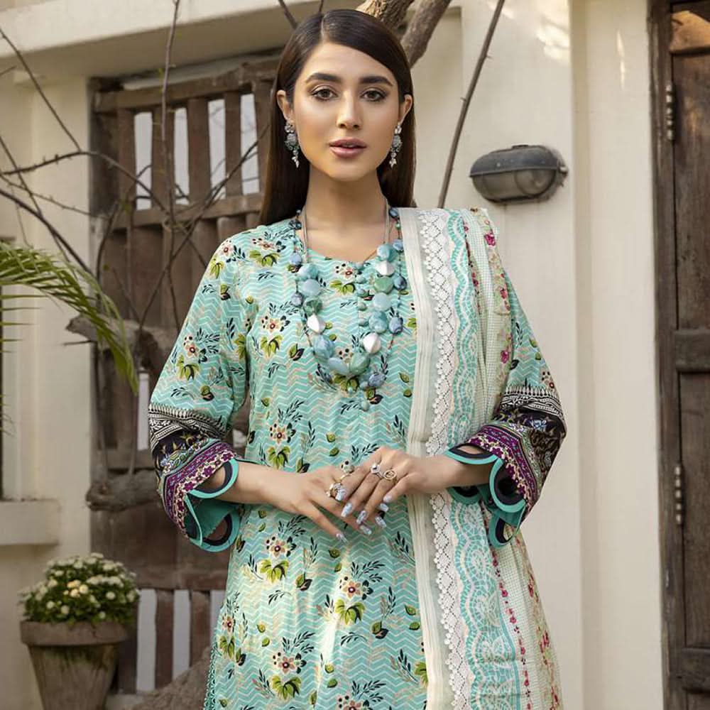 Monsoon Printed Lawn Un-Stitched 3Pcs Suit - 1, Women, 3Pcs Shalwar Suit, Al-Zohaib Textiles, Chase Value