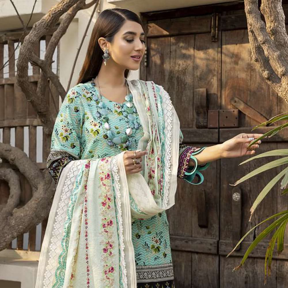 Monsoon Printed Lawn Un-Stitched 3Pcs Suit - 1, Women, 3Pcs Shalwar Suit, Al-Zohaib Textiles, Chase Value