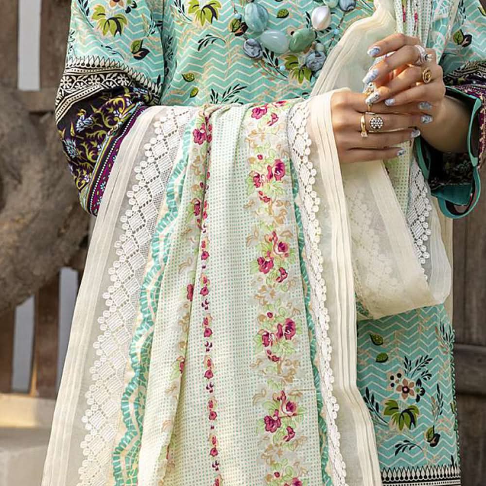 Monsoon Printed Lawn Un-Stitched 3Pcs Suit - 1, Women, 3Pcs Shalwar Suit, Al-Zohaib Textiles, Chase Value
