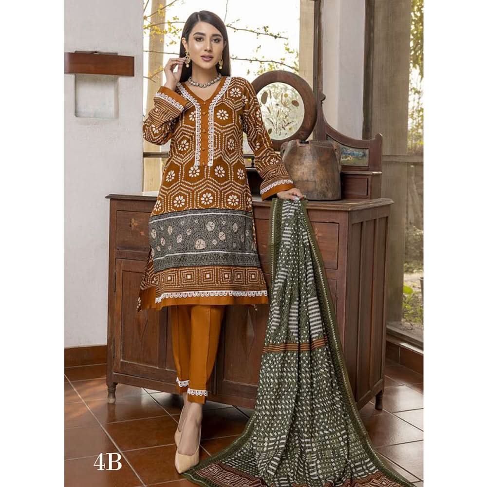 Monsoon Printed Lawn Un-Stitched 3Pcs Suit - 4, Women, 3Pcs Shalwar Suit, Al-Zohaib Textiles, Chase Value