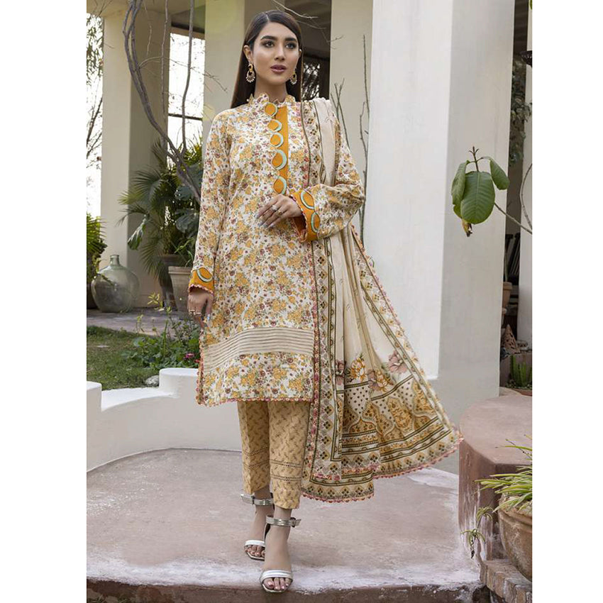 Monsoon Printed Lawn Un-Stitched 3Pcs Suit - 5, Women, 3Pcs Shalwar Suit, Al-Zohaib Textiles, Chase Value