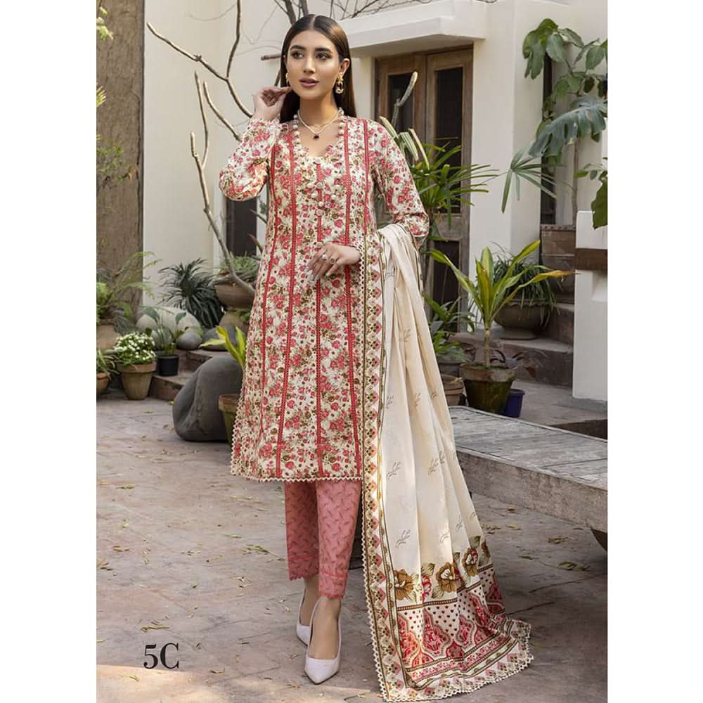 Monsoon Printed Lawn Un-Stitched 3Pcs Suit - 5, Women, 3Pcs Shalwar Suit, Al-Zohaib Textiles, Chase Value