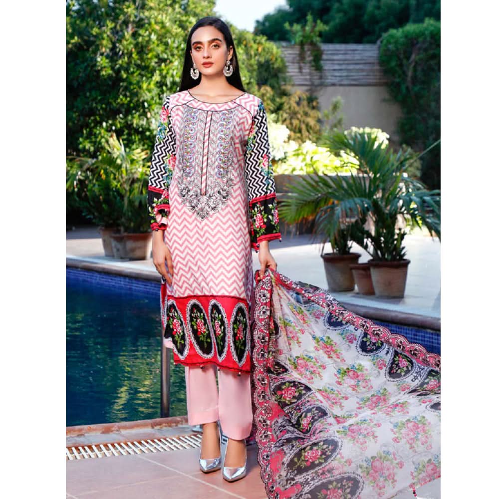 Omber Embroidered Lawn Un-Stitched 3Pcs Suit - AY-1867, Women, 3Pcs Shalwar Suit, Rana Arts, Chase Value