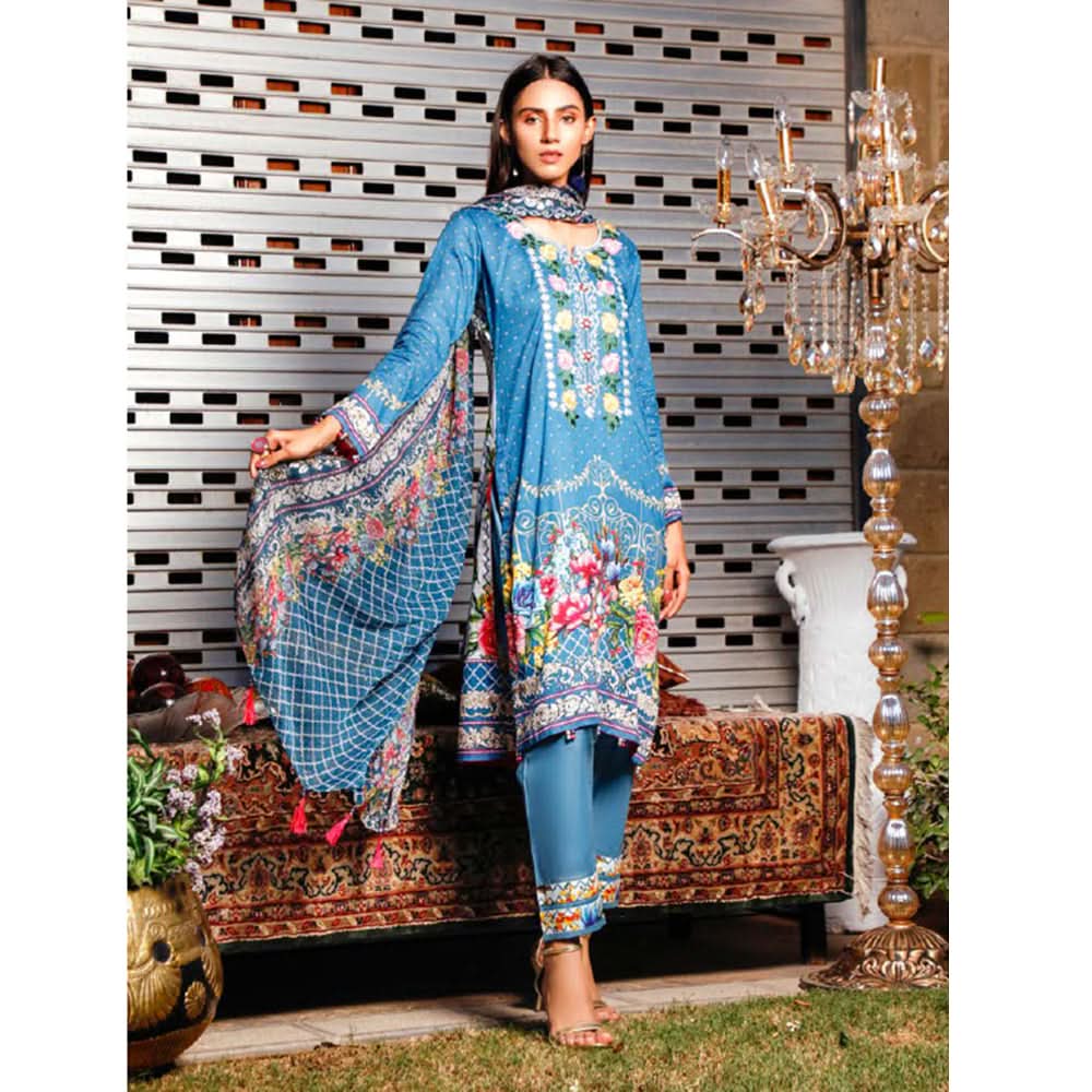 Omber Embroidered Lawn Un-Stitched 3Pcs Suit - AY-1868, Women, 3Pcs Shalwar Suit, Rana Arts, Chase Value
