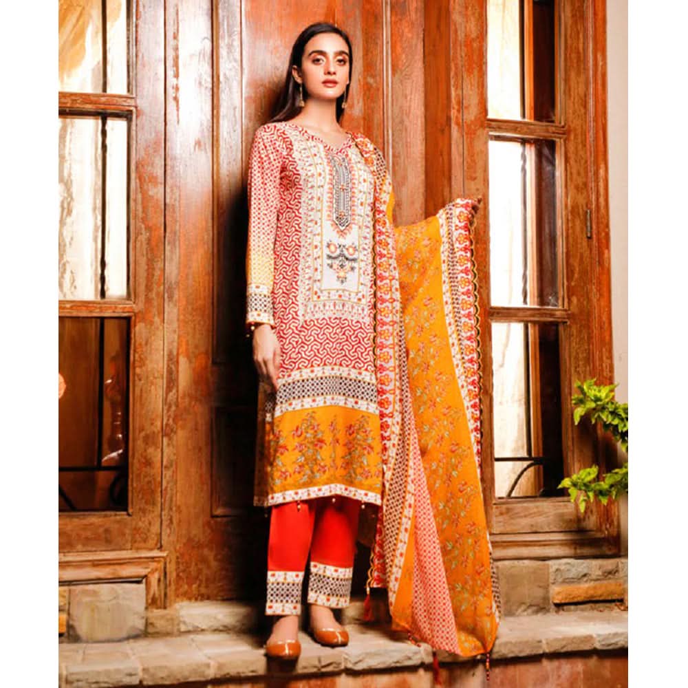 Omber Embroidered Lawn Un-Stitched 3Pcs Suit - AY-1860, Women, 3Pcs Shalwar Suit, Rana Arts, Chase Value