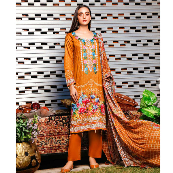 Omber Embroidered Lawn Un-Stitched 3Pcs Suit - AY-1868, Women, 3Pcs Shalwar Suit, Rana Arts, Chase Value