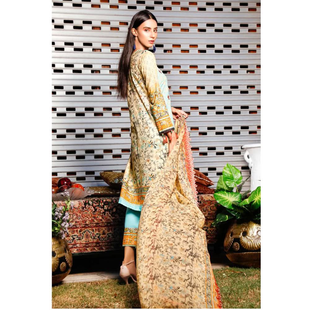 Omber Embroidered Lawn Un-Stitched 3Pcs Suit - DA-1872, Women, 3Pcs Shalwar Suit, Rana Arts, Chase Value