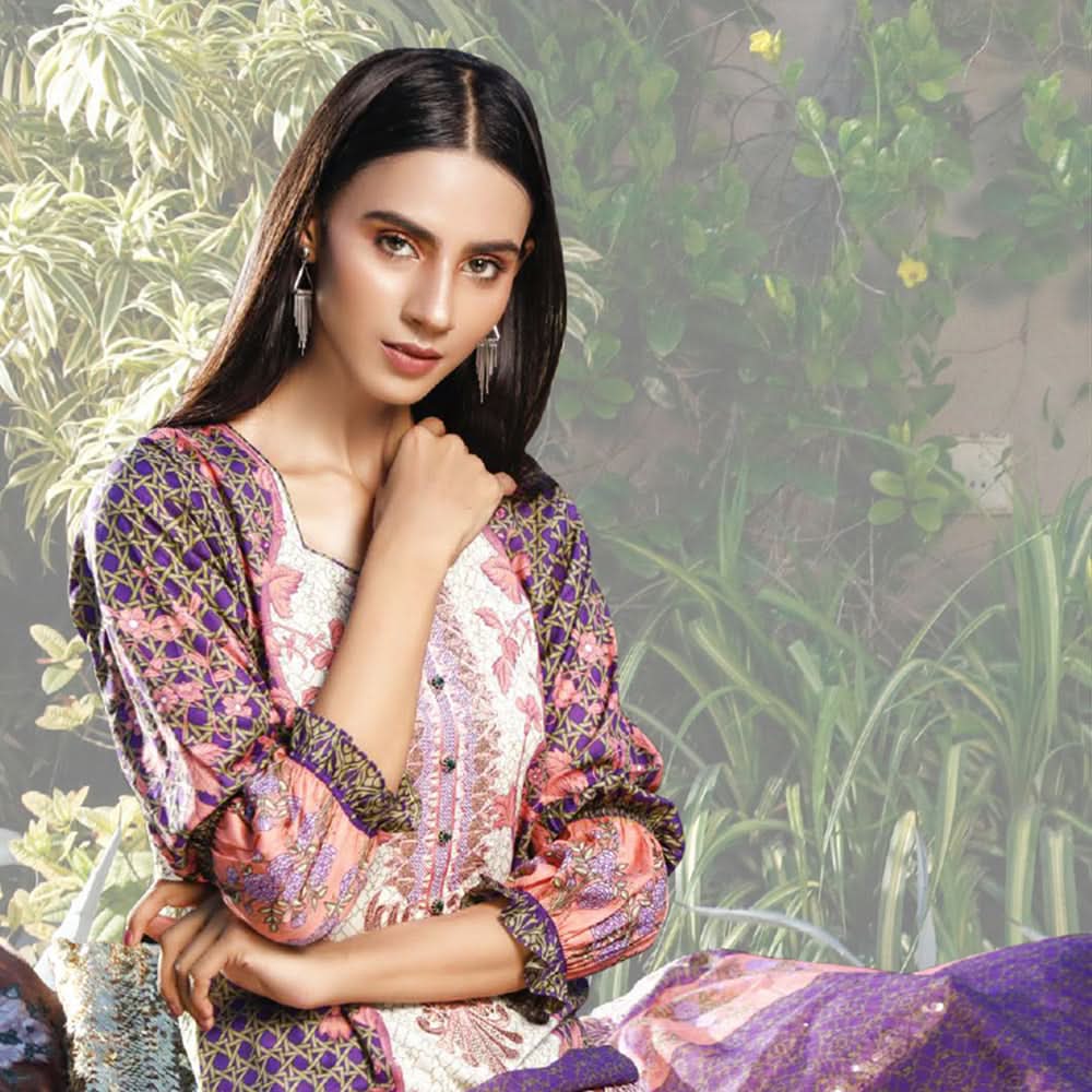 Omber Embroidered Lawn Un-Stitched 3Pcs Suit - EKR-1870, Women, 3Pcs Shalwar Suit, Rana Arts, Chase Value