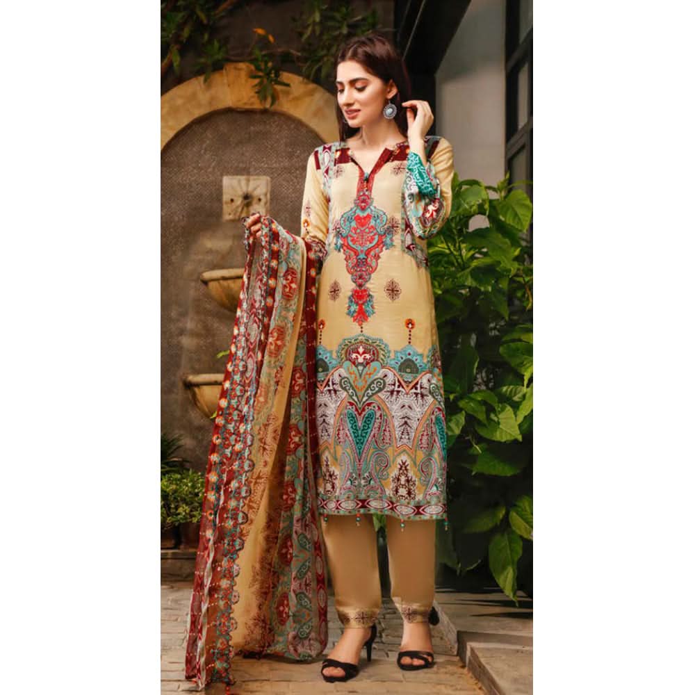 Imperial Embroidered Lawn Un-Stitched 3Pcs Suit V1 - EKR-1858, Women, 3Pcs Shalwar Suit, Rana Arts, Chase Value
