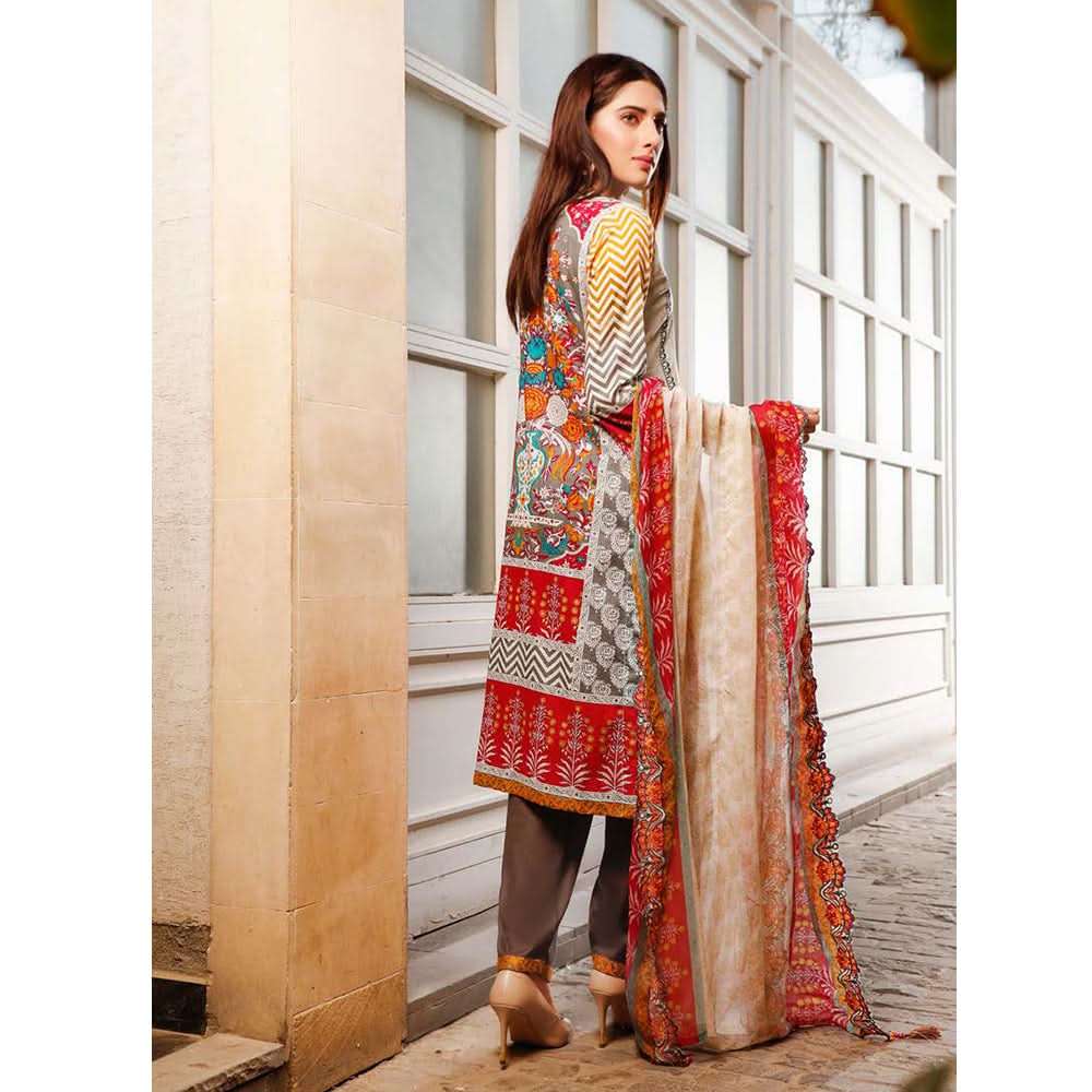 Imperial Embroidered Lawn Un-Stitched 3Pcs Suit V1 - MS-1861, Women, 3Pcs Shalwar Suit, Rana Arts, Chase Value