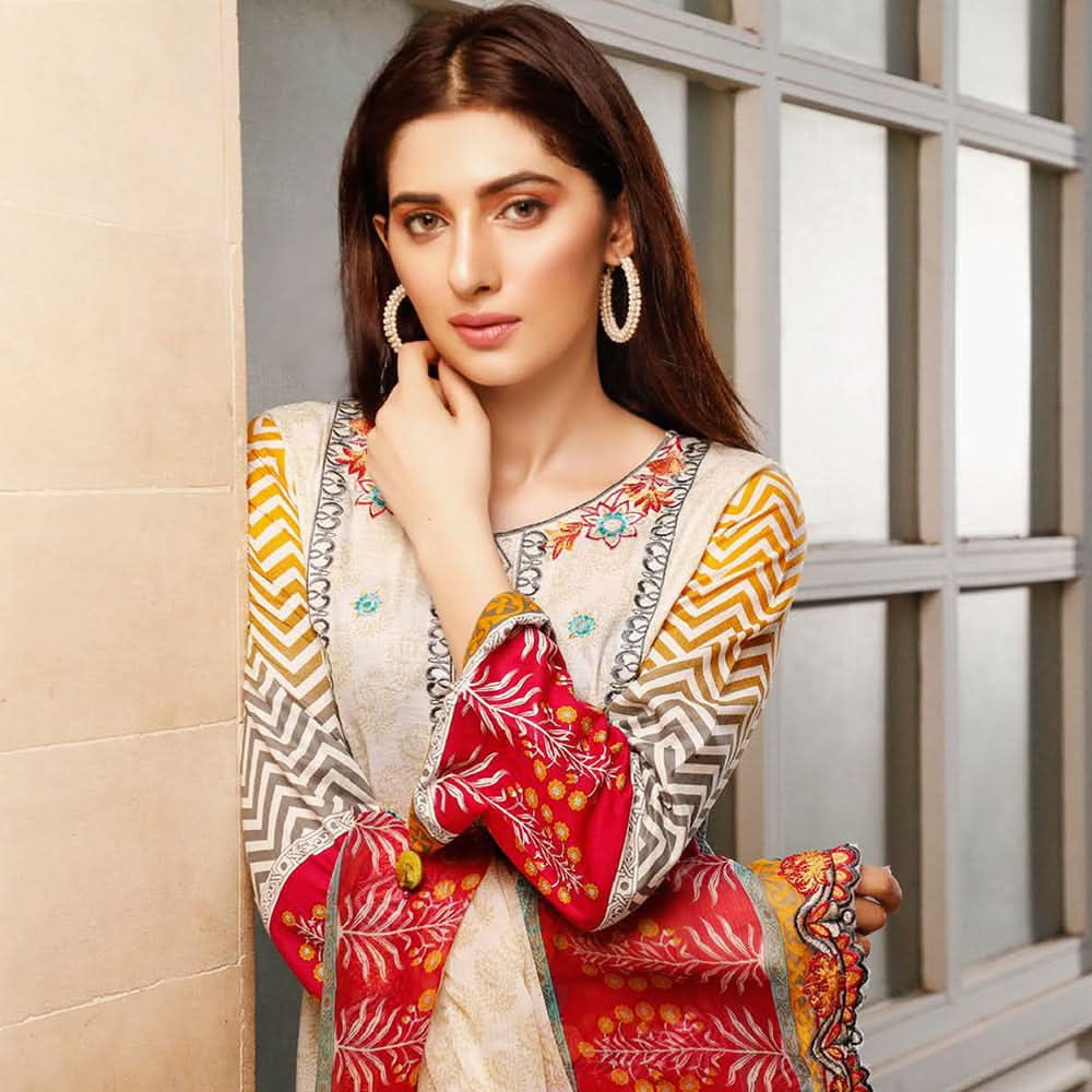 Imperial Embroidered Lawn Un-Stitched 3Pcs Suit V1 - MS-1861, Women, 3Pcs Shalwar Suit, Rana Arts, Chase Value