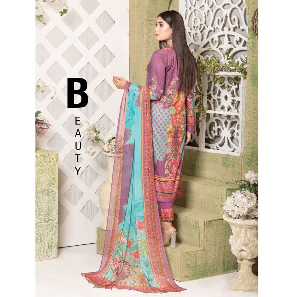 Bin Hameed Roshnay Embroidered Lawn Un-Stitched 3Pcs Suit - AA-3288, Women, 3Pcs Shalwar Suit, Rana Arts, Chase Value