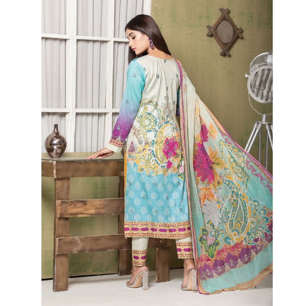 Bin Hameed Roshnay Embroidered Lawn Un-Stitched 3Pcs Suit - EKR-3274, Women, 3Pcs Shalwar Suit, Rana Arts, Chase Value