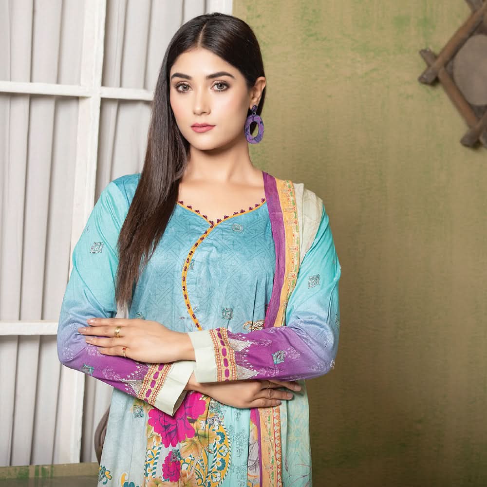Bin Hameed Roshnay Embroidered Lawn Un-Stitched 3Pcs Suit - EKR-3274, Women, 3Pcs Shalwar Suit, Rana Arts, Chase Value