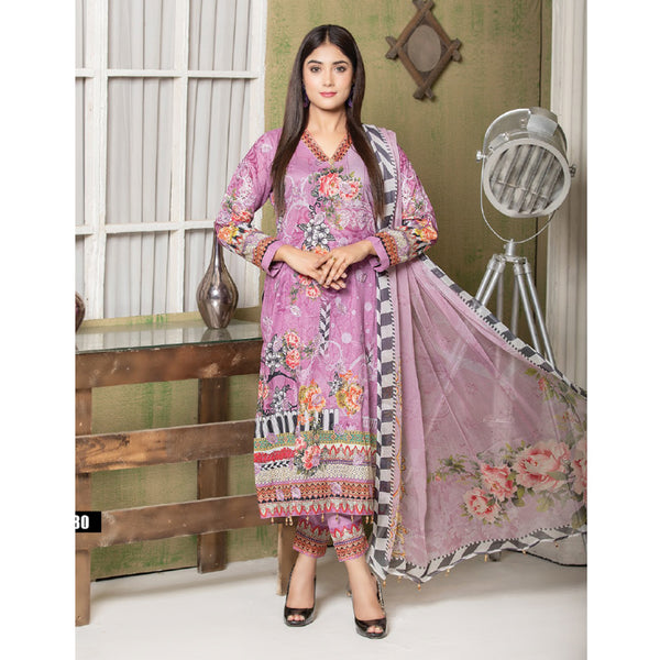 Bin Hameed Roshnay Embroidered Lawn Un-Stitched 3Pcs Suit - EKR-3280, Women, 3Pcs Shalwar Suit, Rana Arts, Chase Value