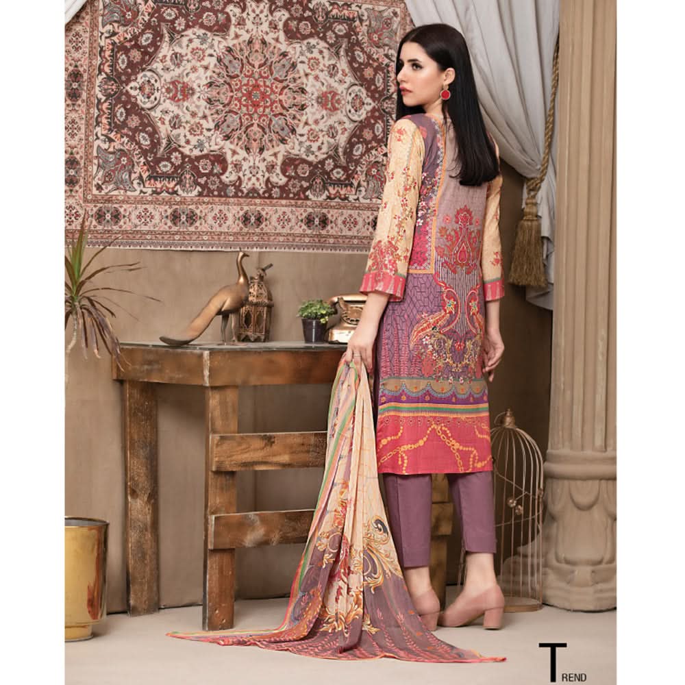 Bin Hameed Premium Embroidered Lawn Un-Stitched 3Pcs Suit - AY-3263, Women, 3Pcs Shalwar Suit, Rana Arts, Chase Value