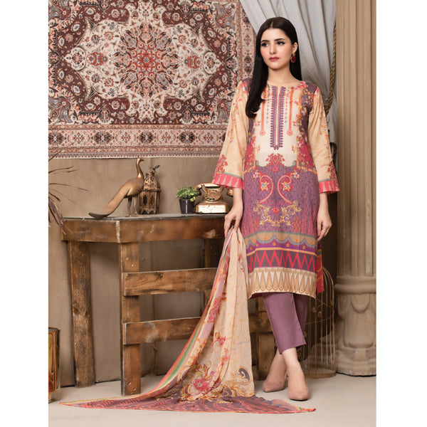 Bin Hameed Premium Embroidered Lawn Un-Stitched 3Pcs Suit - AY-3263, Women, 3Pcs Shalwar Suit, Rana Arts, Chase Value