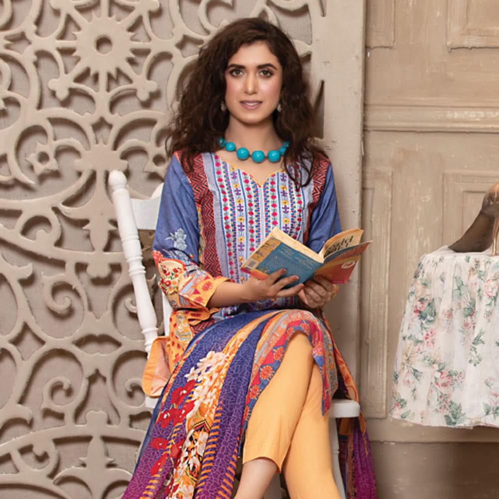 Bin Hameed Premium Embroidered Lawn Un-Stitched 3Pcs Suit - EKR-3265, Women, 3Pcs Shalwar Suit, Rana Arts, Chase Value