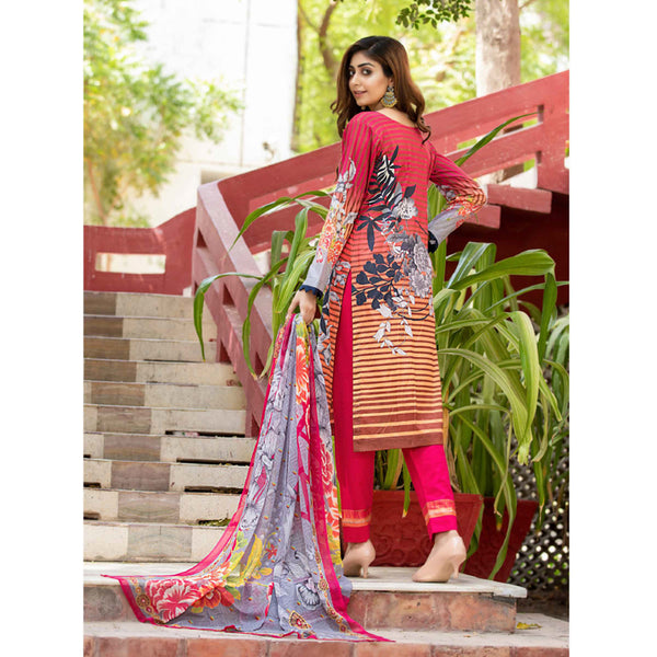 Bin Hameed Eliya Embroidered Lawn Unstitched 3 Pcs Suit - 01, Women, 3Pcs Shalwar Suit, Rana Art, Chase Value