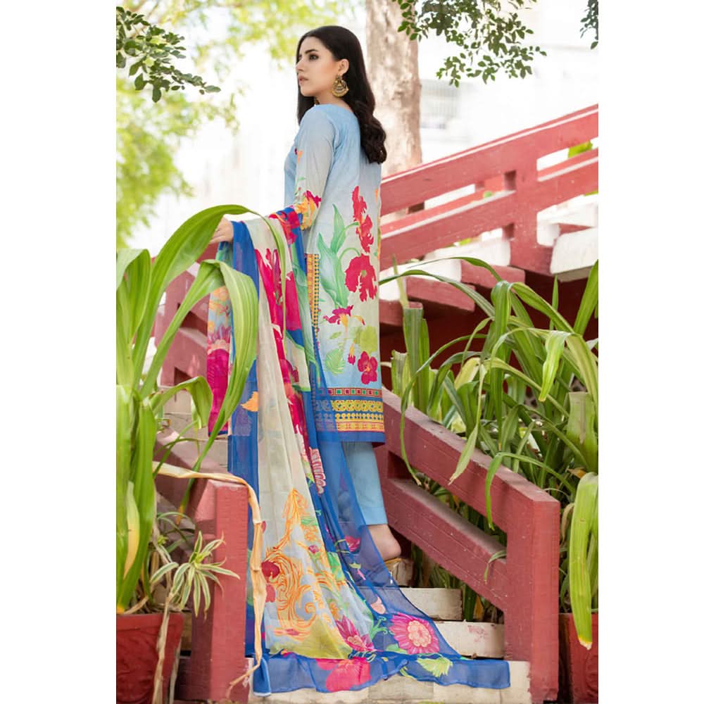 Bin Hameed Eliya Embroidered Lawn Unstitched 3 Pcs Suit - 04, Women, 3Pcs Shalwar Suit, Rana Art, Chase Value