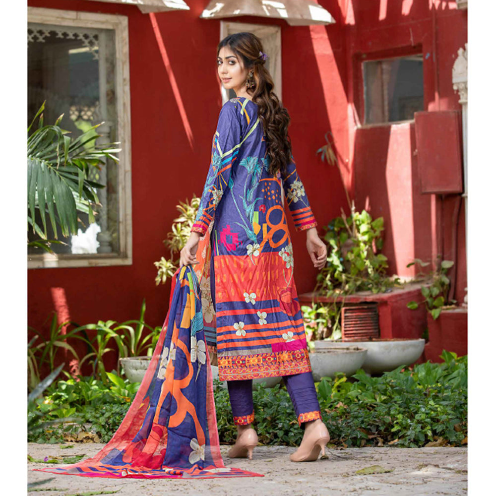 Bin Hameed Eliya Embroidered Lawn Unstitched 3 Pcs Suit - 06, Women, 3Pcs Shalwar Suit, Rana Art, Chase Value