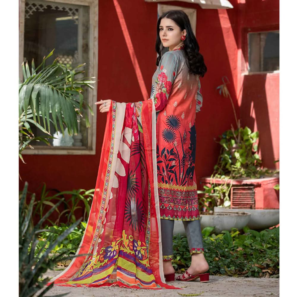 Bin Hameed Eliya Embroidered Lawn Unstitched 3 Pcs Suit - 08, Women, 3Pcs Shalwar Suit, Rana Art, Chase Value