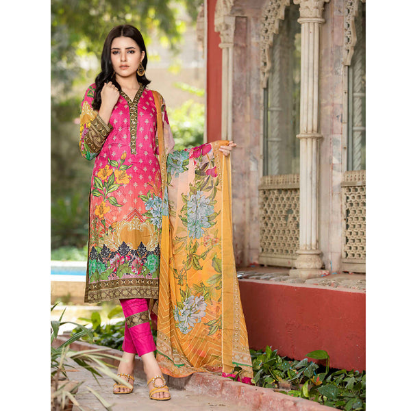 Bin Hameed Eliya Embroidered Lawn Unstitched 3 Pcs Suit - 10, Women, 3Pcs Shalwar Suit, Rana Art, Chase Value