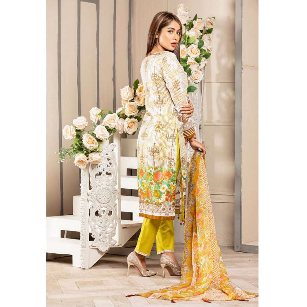 Gulnara Printed Embroidered Lawn Un-Stitched 3 Pcs Suit -  AY-1876, Women, 3Pcs Shalwar Suit, Rana Arts, Chase Value