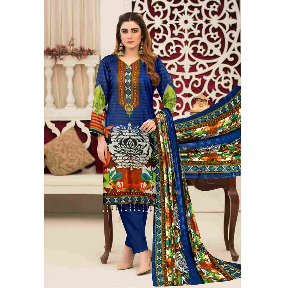 Sawan Classic Printed Lawn 3Pcs Unstitched Suit - A1, Women, 3Pcs Shalwar Suit, Sawan, Chase Value