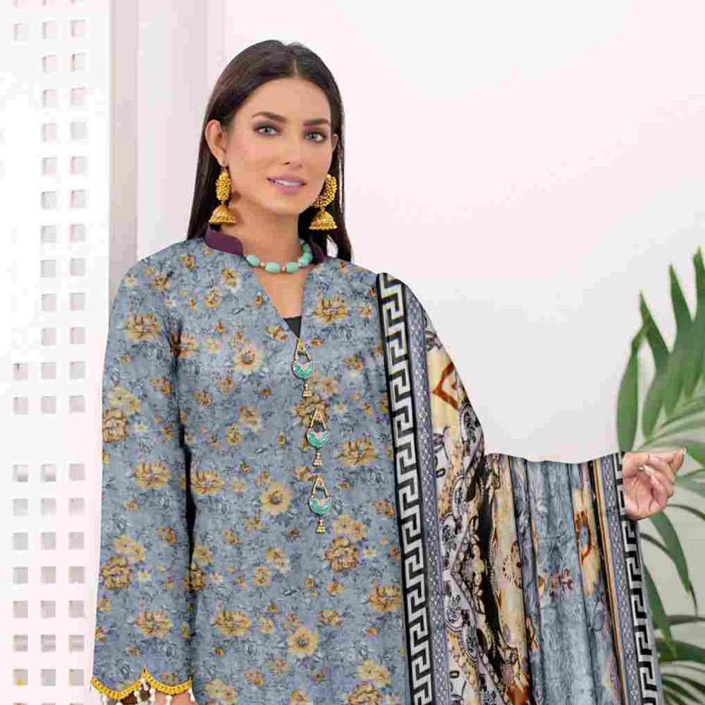 Sawan Classic Printed Lawn 3Pcs Unstitched Suit - A2, Women, 3Pcs Shalwar Suit, Sawan, Chase Value