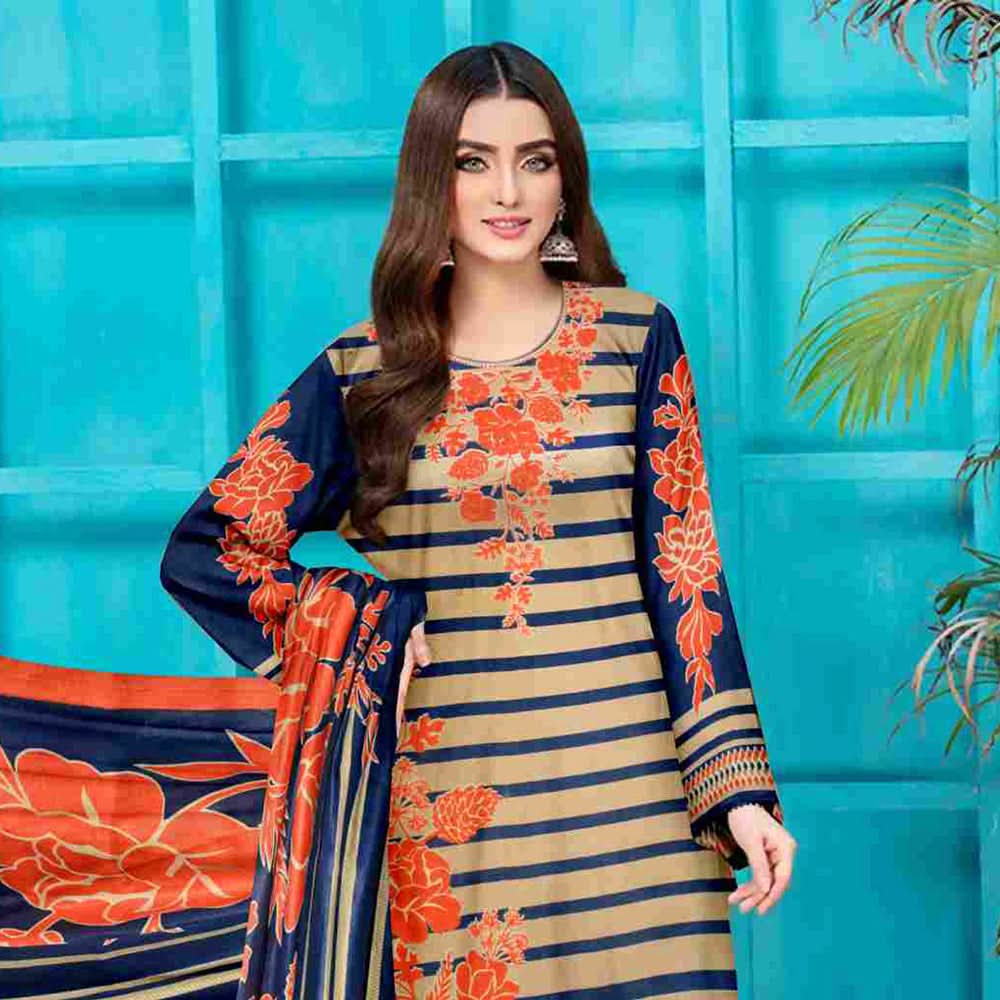 Sawan Classic Printed Lawn 3Pcs Unstitched Suit - A4, Women, 3Pcs Shalwar Suit, Sawan, Chase Value