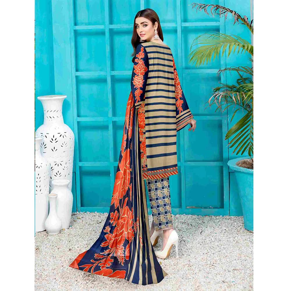 Sawan Classic Printed Lawn 3Pcs Unstitched Suit - A4, Women, 3Pcs Shalwar Suit, Sawan, Chase Value