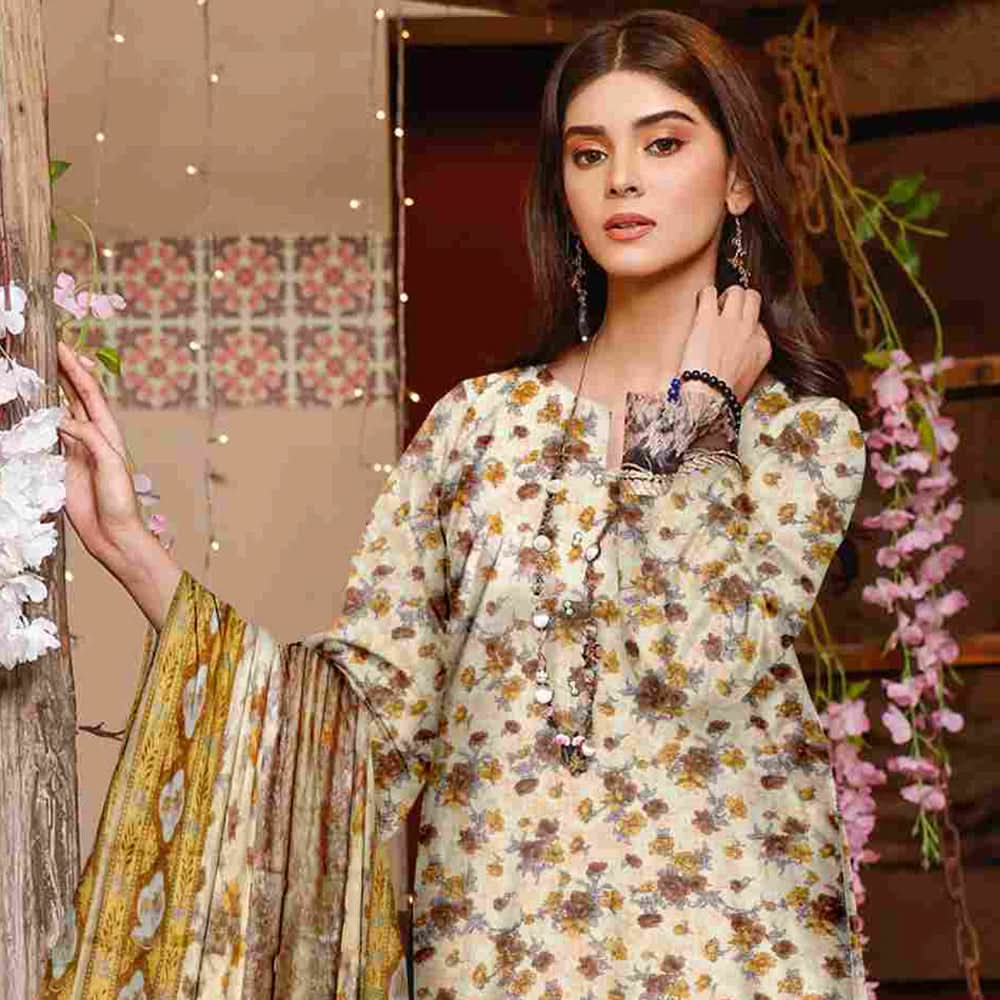Sawan Classic Printed Lawn 3Pcs Unstitched Suit - B10, Women, 3Pcs Shalwar Suit, Sawan, Chase Value