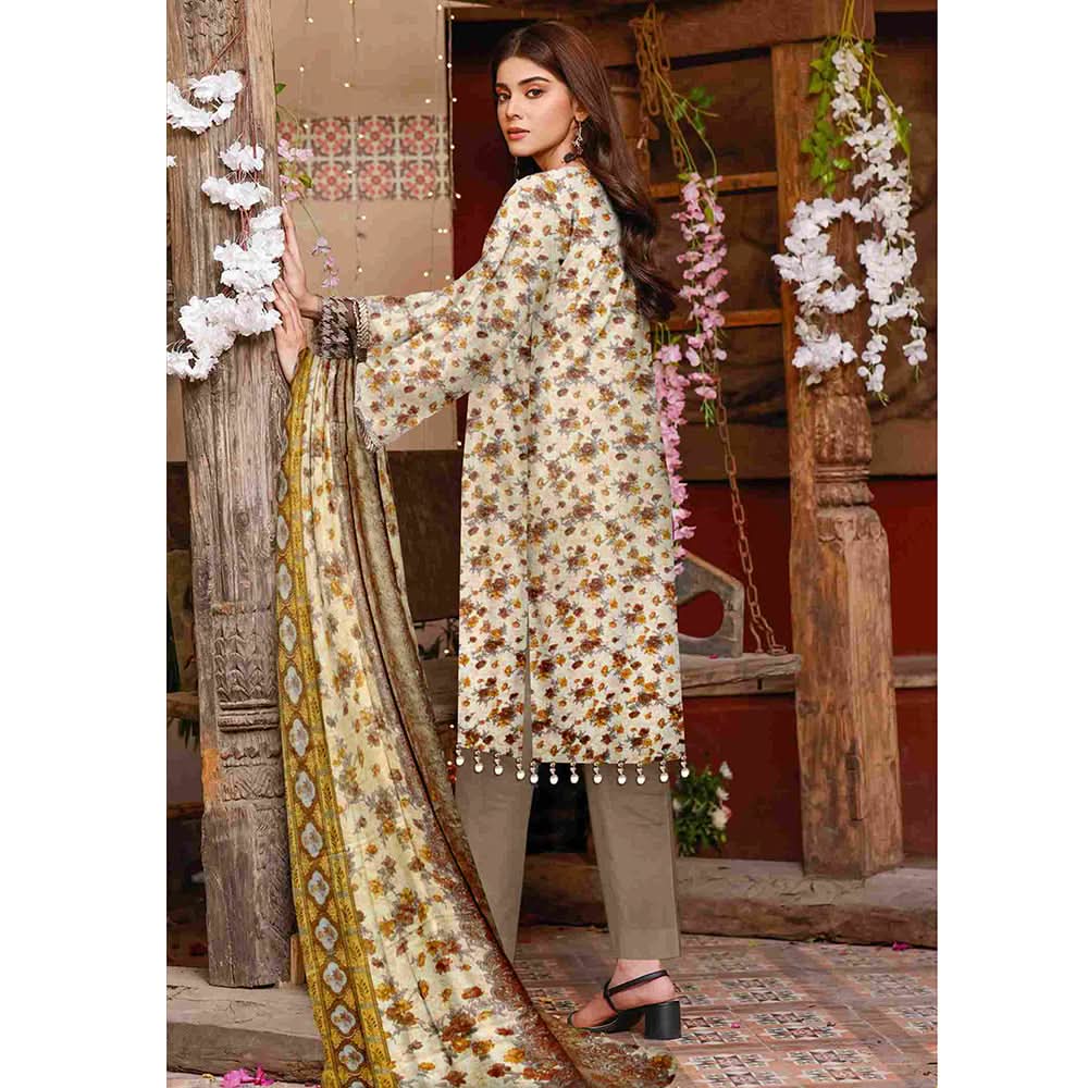 Sawan Classic Printed Lawn 3Pcs Unstitched Suit - B10, Women, 3Pcs Shalwar Suit, Sawan, Chase Value