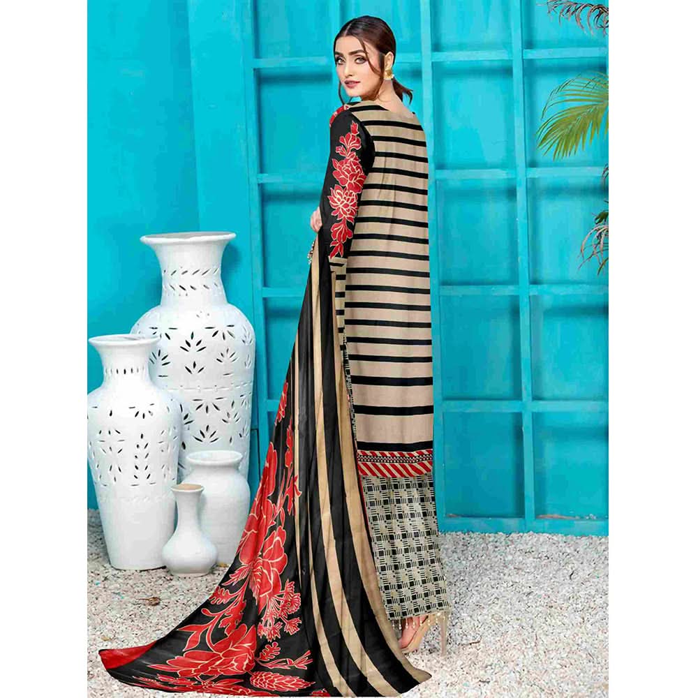 Sawan Classic Printed Lawn 3Pcs Unstitched Suit - B4, Women, 3Pcs Shalwar Suit, Sawan, Chase Value