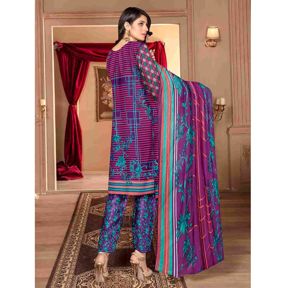 Sawan Classic Printed Lawn 3Pcs Unstitched Suit - B8, Women, 3Pcs Shalwar Suit, Sawan, Chase Value