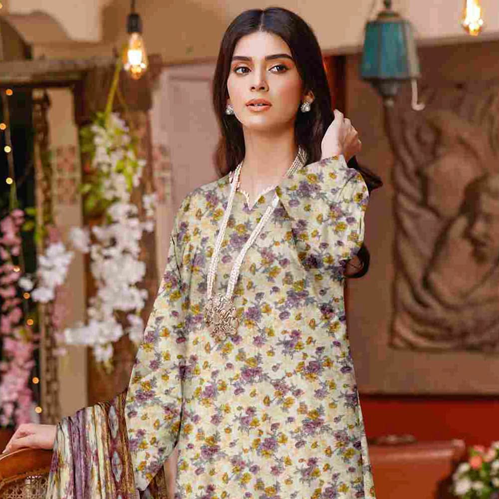 Sawan Classic Printed Lawn 3Pcs Unstitched Suit - A10, Women, 3Pcs Shalwar Suit, Sawan, Chase Value