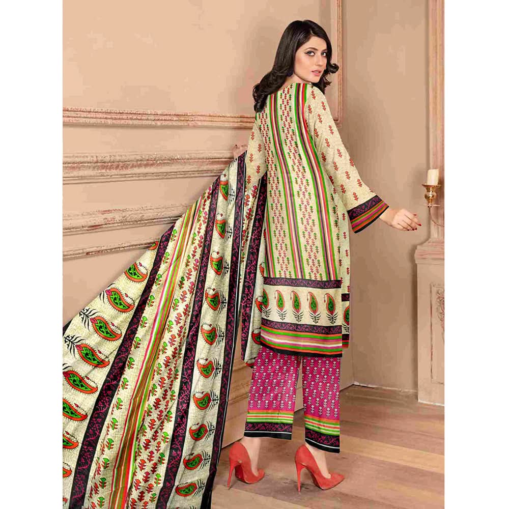 Sawan Classic Printed Lawn 3Pcs Unstitched Suit - C5, Women, 3Pcs Shalwar Suit, Sawan, Chase Value