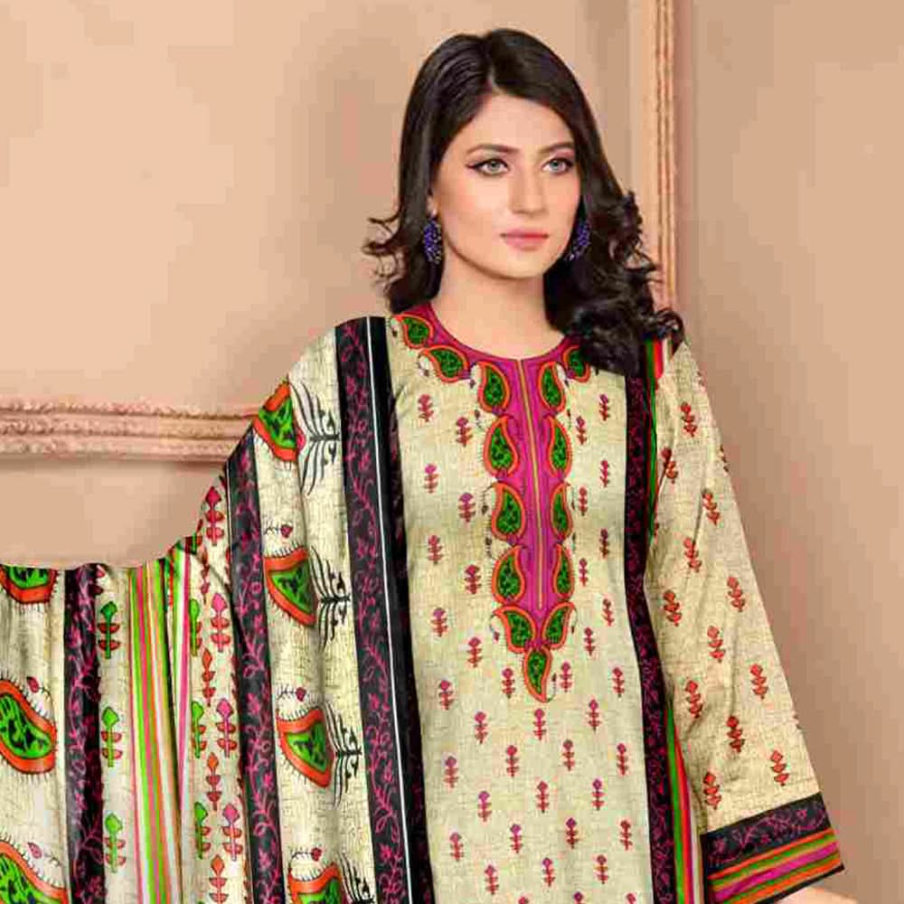 Sawan Classic Printed Lawn 3Pcs Unstitched Suit - C5, Women, 3Pcs Shalwar Suit, Sawan, Chase Value