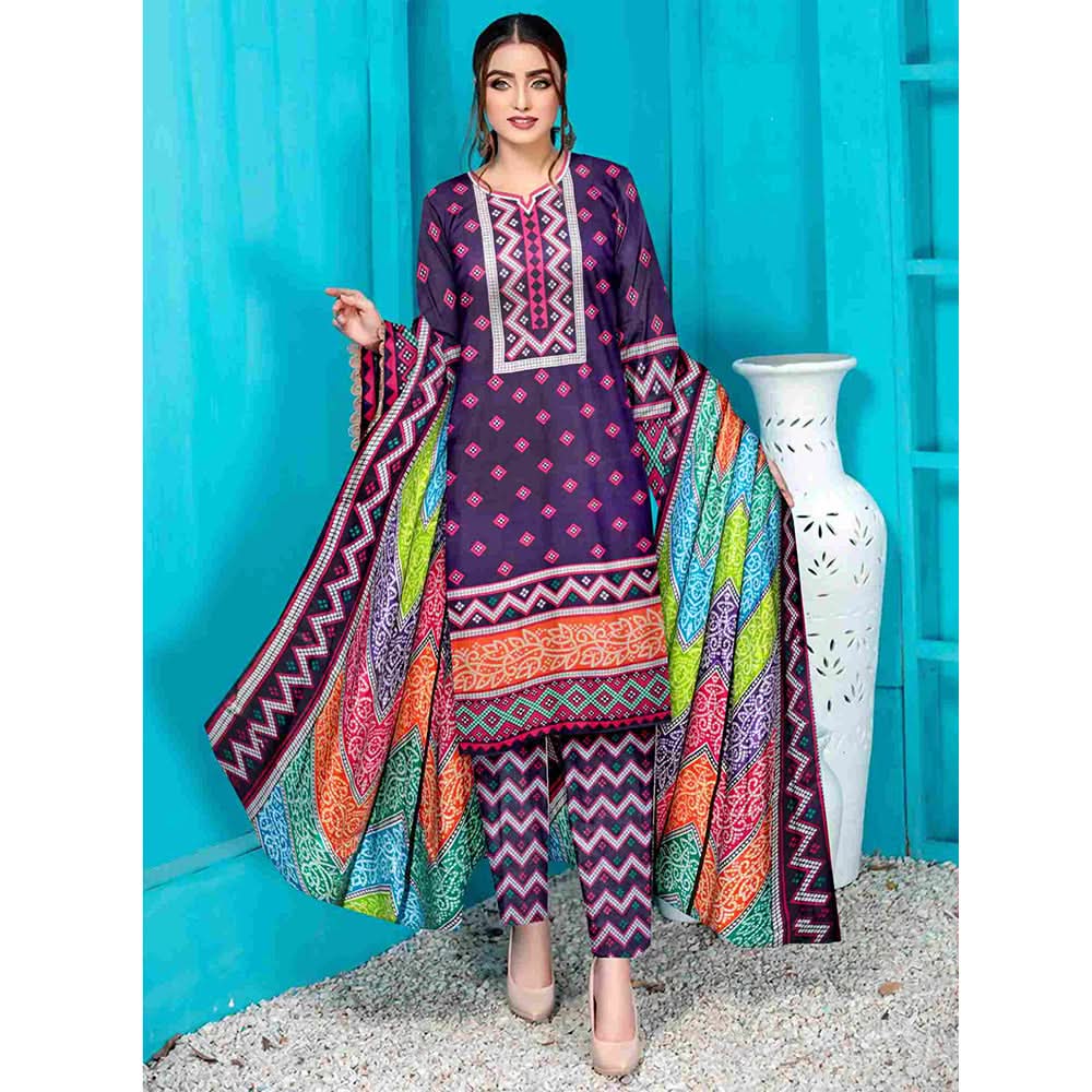 Sawan Classic Printed Lawn 3Pcs Unstitched Suit - C7, Women, 3Pcs Shalwar Suit, Sawan, Chase Value
