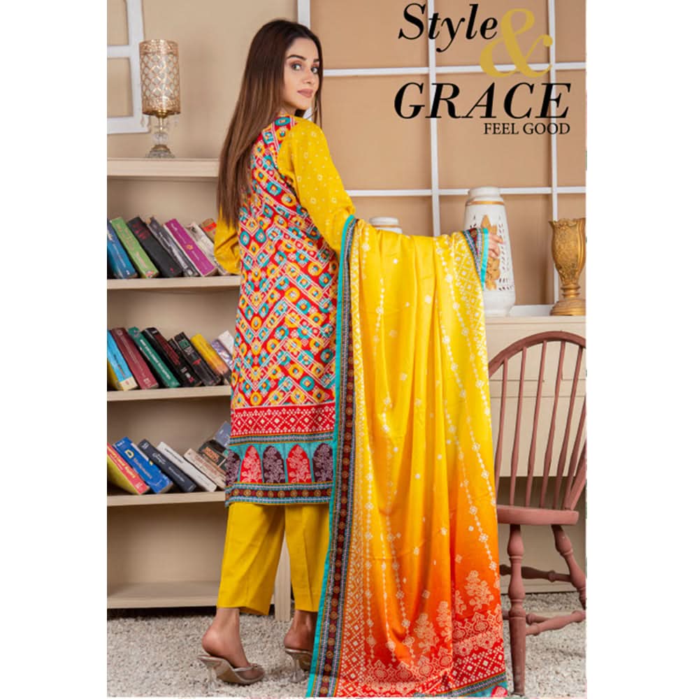 Five Star Printed Lawn Un-Stitched 3Pcs Suit - A1, Women, 3Pcs Shalwar Suit, Chase Value, Chase Value