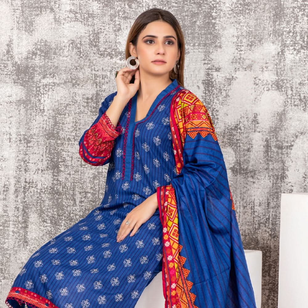 Sahil Printed Lawn Un-Stitched 3Pcs Suit - B5, Women, 3Pcs Shalwar Suit, Chase Value, Chase Value