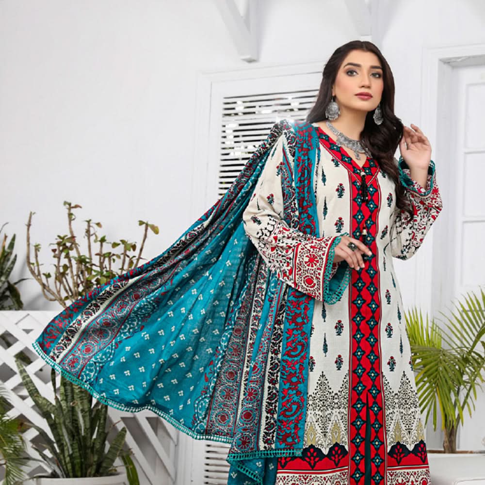 Signature Icon Printed Lawn Un-Stitched 3Pcs Suit - 5, Women, 3Pcs Shalwar Suit, Chase Value, Chase Value