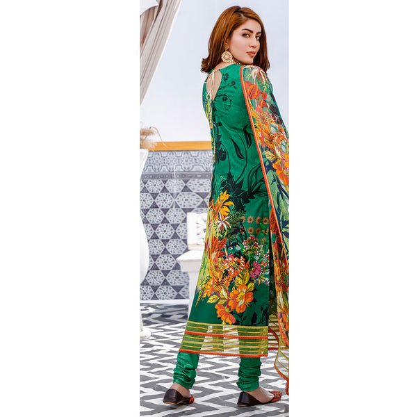 Satrangi Lawn Chicken Kari Digital Printed 3Pcs Unstitched Suit - 3, Women, 3Pcs Shalwar Suit, MI Creation, Chase Value