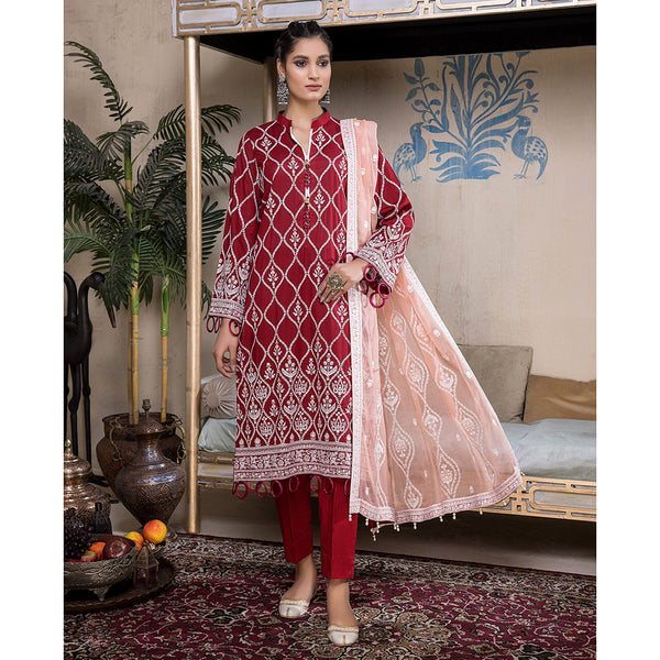 Kalyan Chicken Kari Embridered Un-Stistched 3Pcs Suit - 03, Women, 3Pcs Shalwar Suit, ZS Textiles, Chase Value